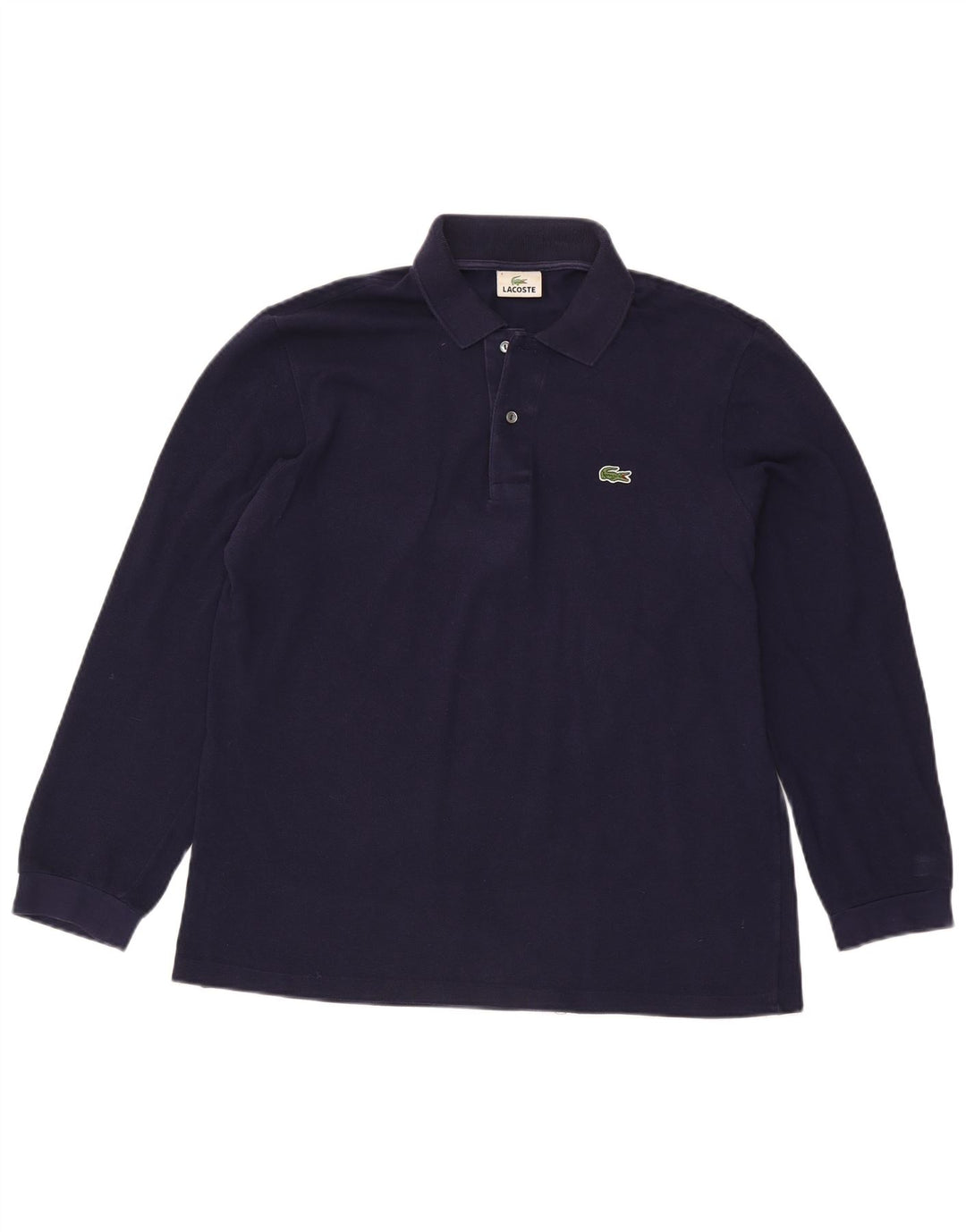 Мужская рубашка-поло с длинным рукавом Lacoste, размер 4, средний темно-синий, хлопок