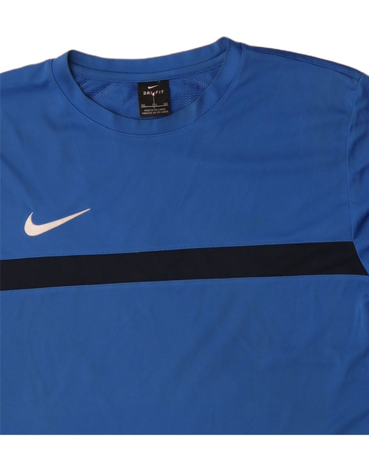 Мужская футболка NIKE Dri Fit 2XL, синяя, полиэстер с цветными блоками