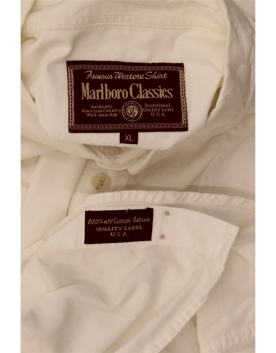 Мужская рубашка с коротким рукавом Marlboro Classics XL, белый хлопок
