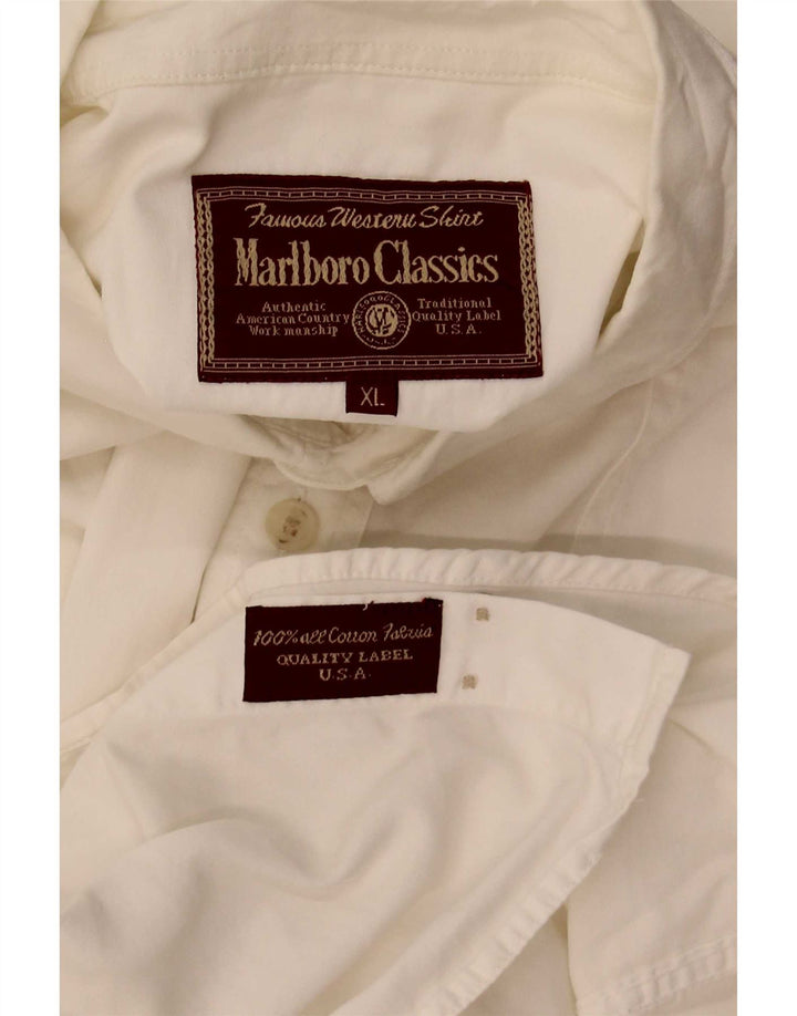 Мужская рубашка с коротким рукавом Marlboro Classics XL, белый хлопок