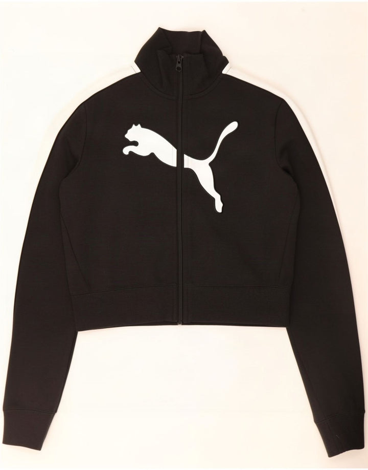 Женский укороченный спортивный костюм Puma UK 12, средний черный с цветными блоками