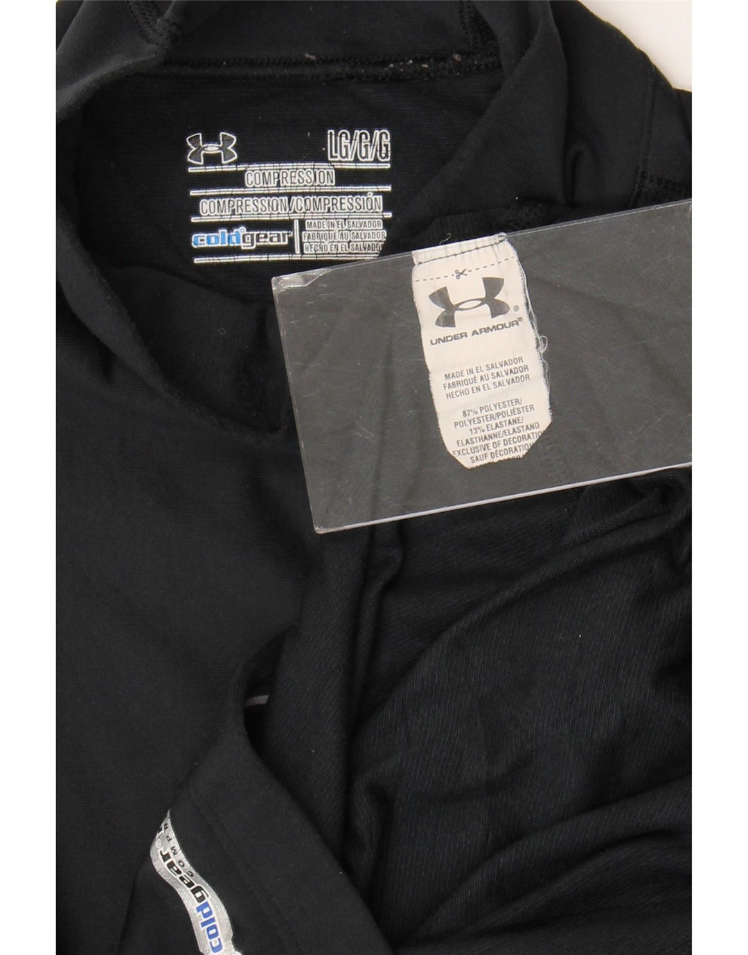 Женский компрессионный топ Under Armour с длинным рукавом, Великобритания 14, большой черный полиэстер