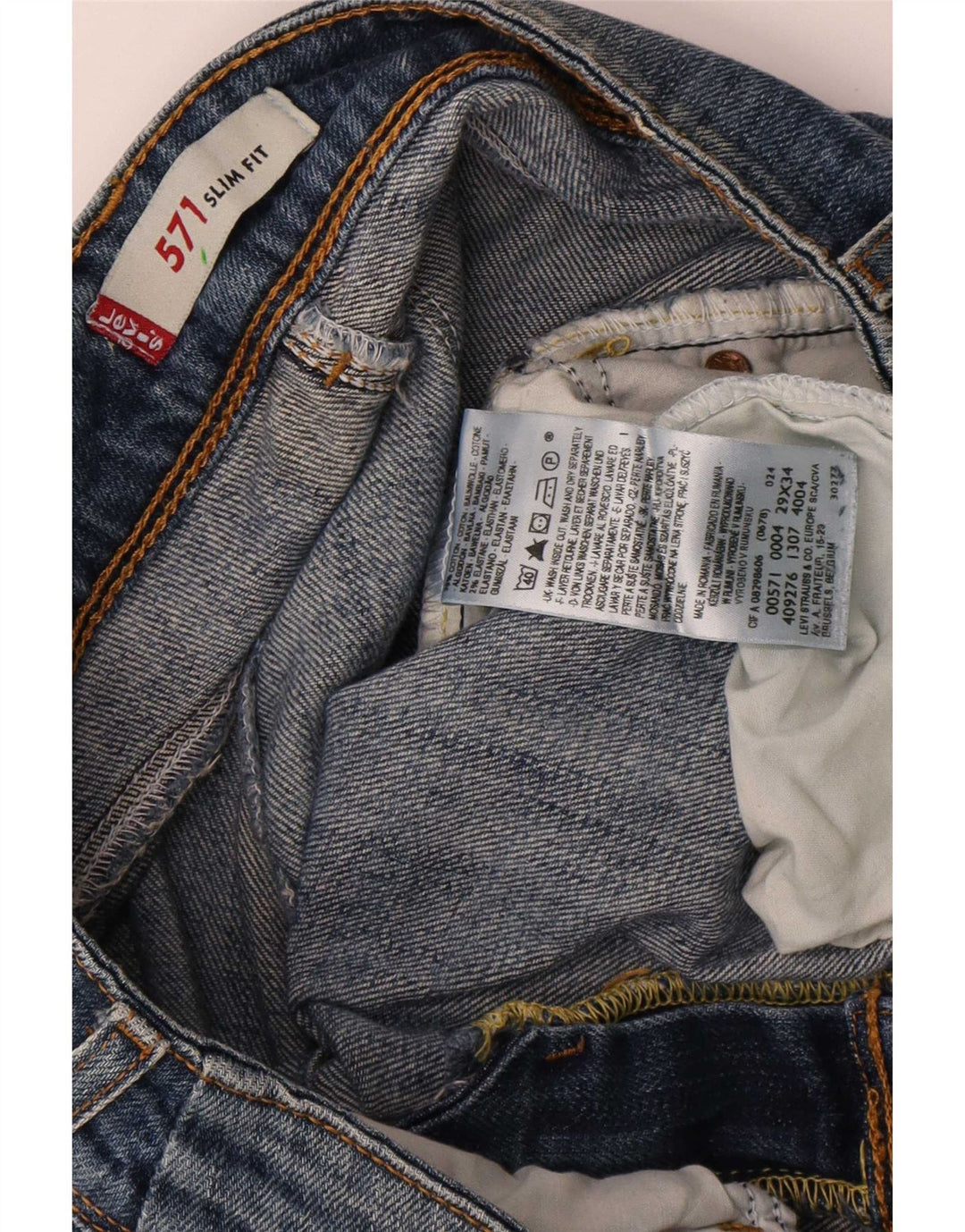 Женские узкие джинсы Levi's 571 W29 L30 синие, хлопок