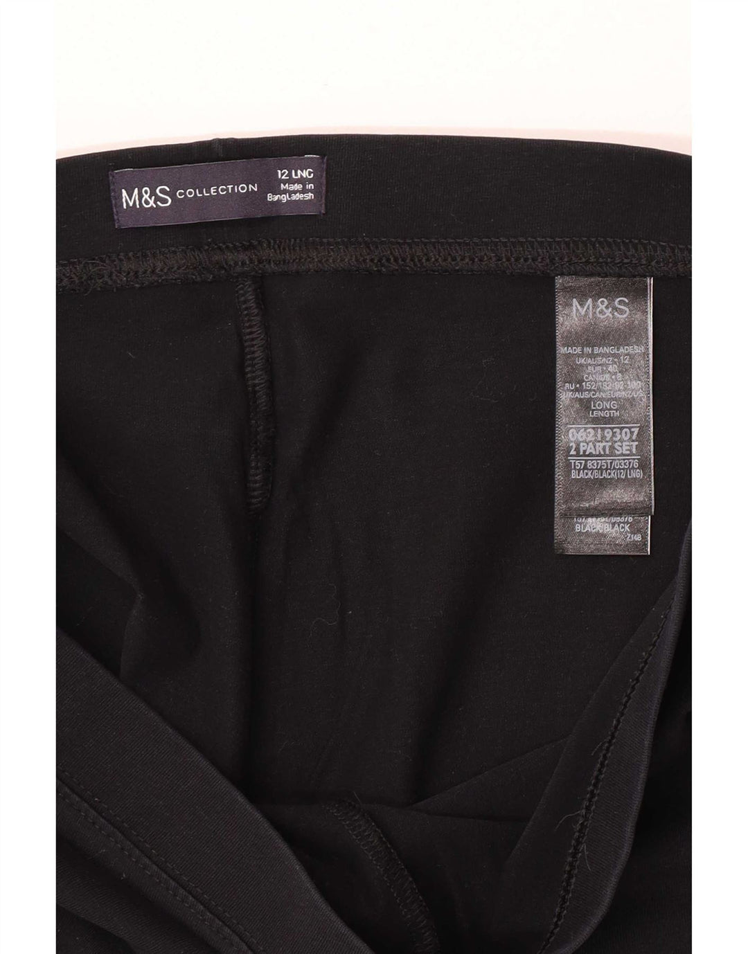 Женские леггинсы Marks & Spencer UK 12, средний черный хлопок
