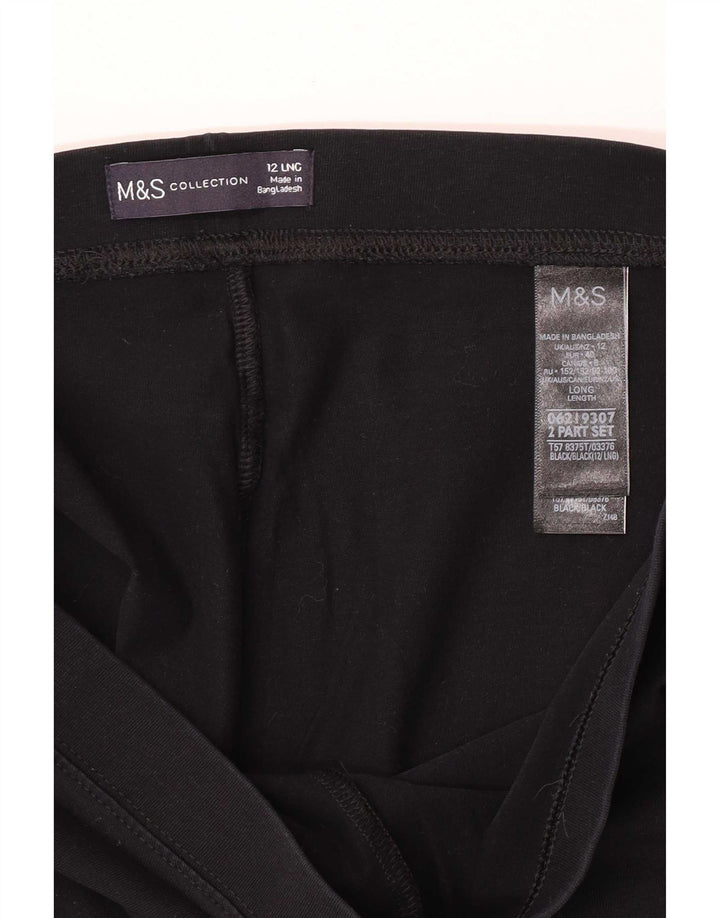Женские леггинсы Marks & Spencer UK 12, средний черный хлопок