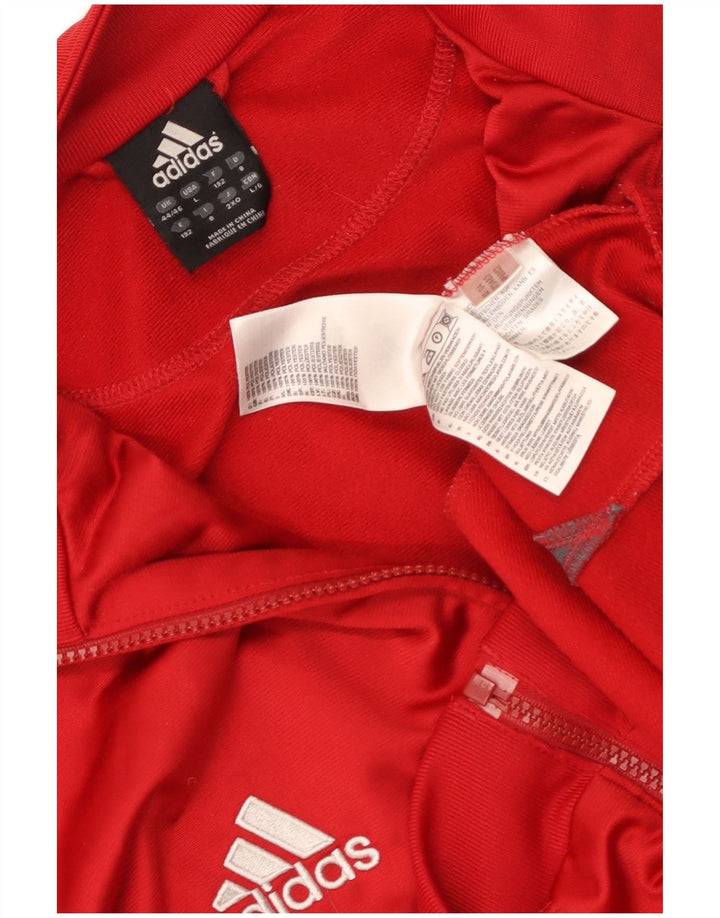Мужская спортивная куртка Adidas UK 44/46, большой красный полиэстер с цветными блоками
