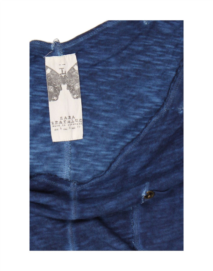 ZARA Womens T-Shirt Top UK 16 Large Blue Flecked Vintage Zara and Second-Hand Zara from Messina Hembry 