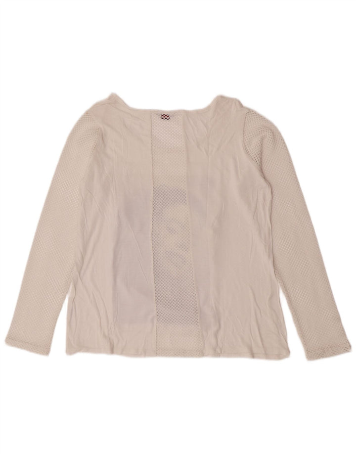 Guess Женский топ с рисунком с длинным рукавом UK 14, средний белый