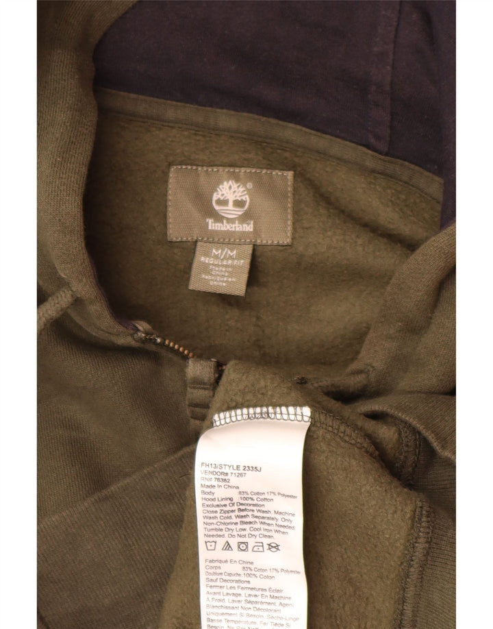 Мужской свитер с капюшоном на молнии Timberland стандартного кроя, цвет хаки, хлопок
