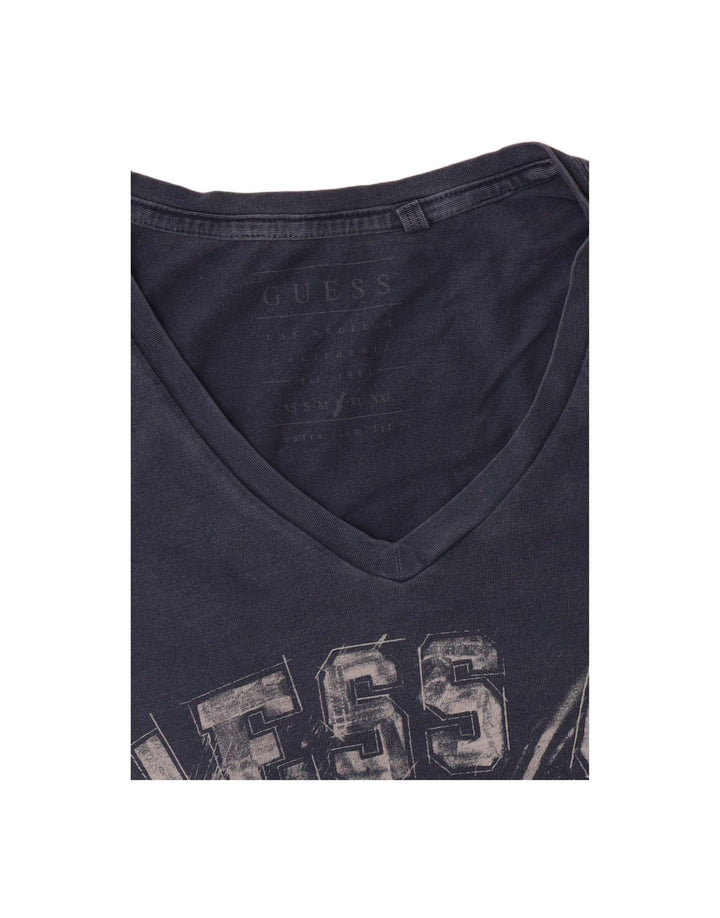 GUESS Mens Graphic T-Shirt Top Large Blue