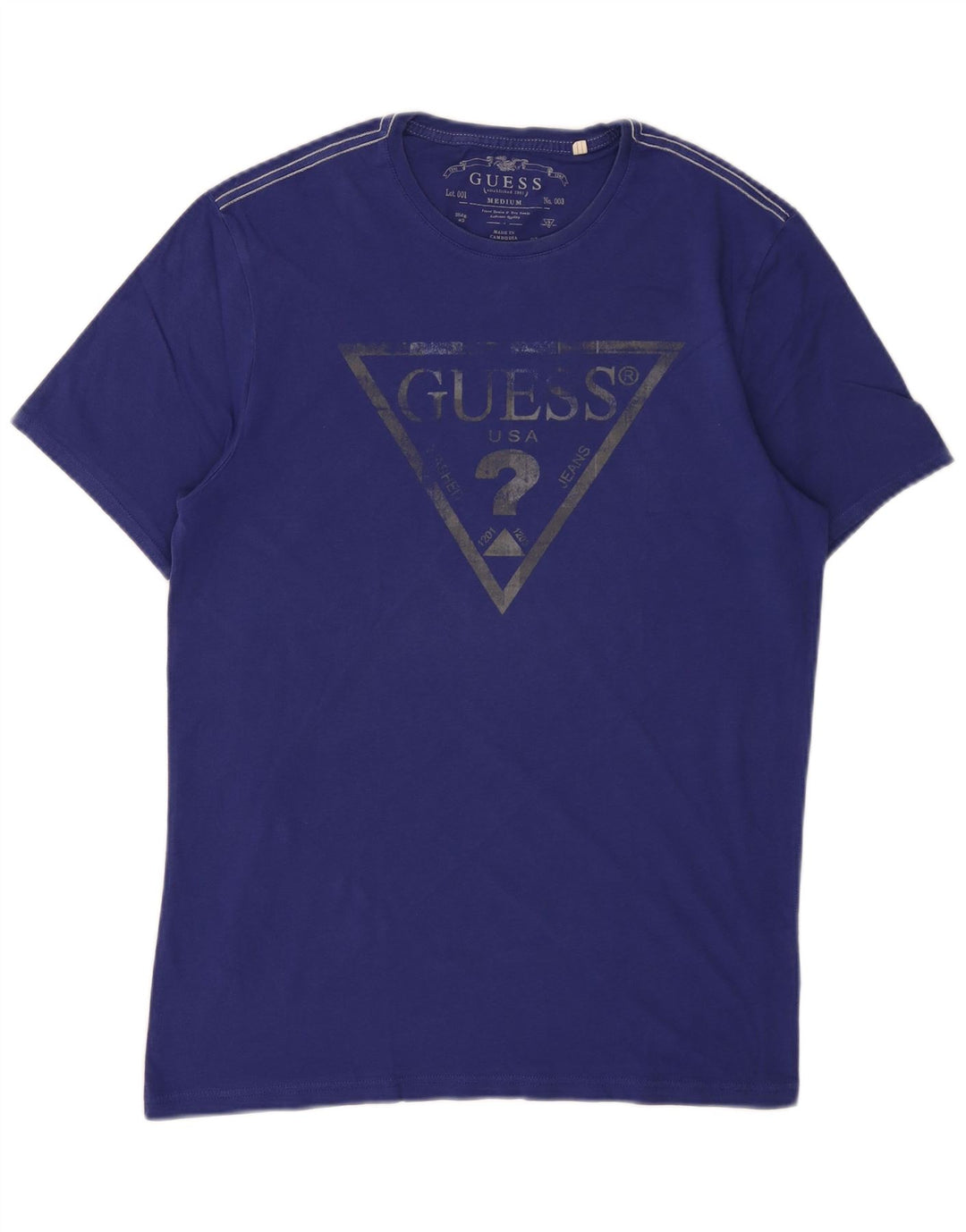 Мужская футболка Guess с рисунком, хлопковый топ среднего фиолетового цвета