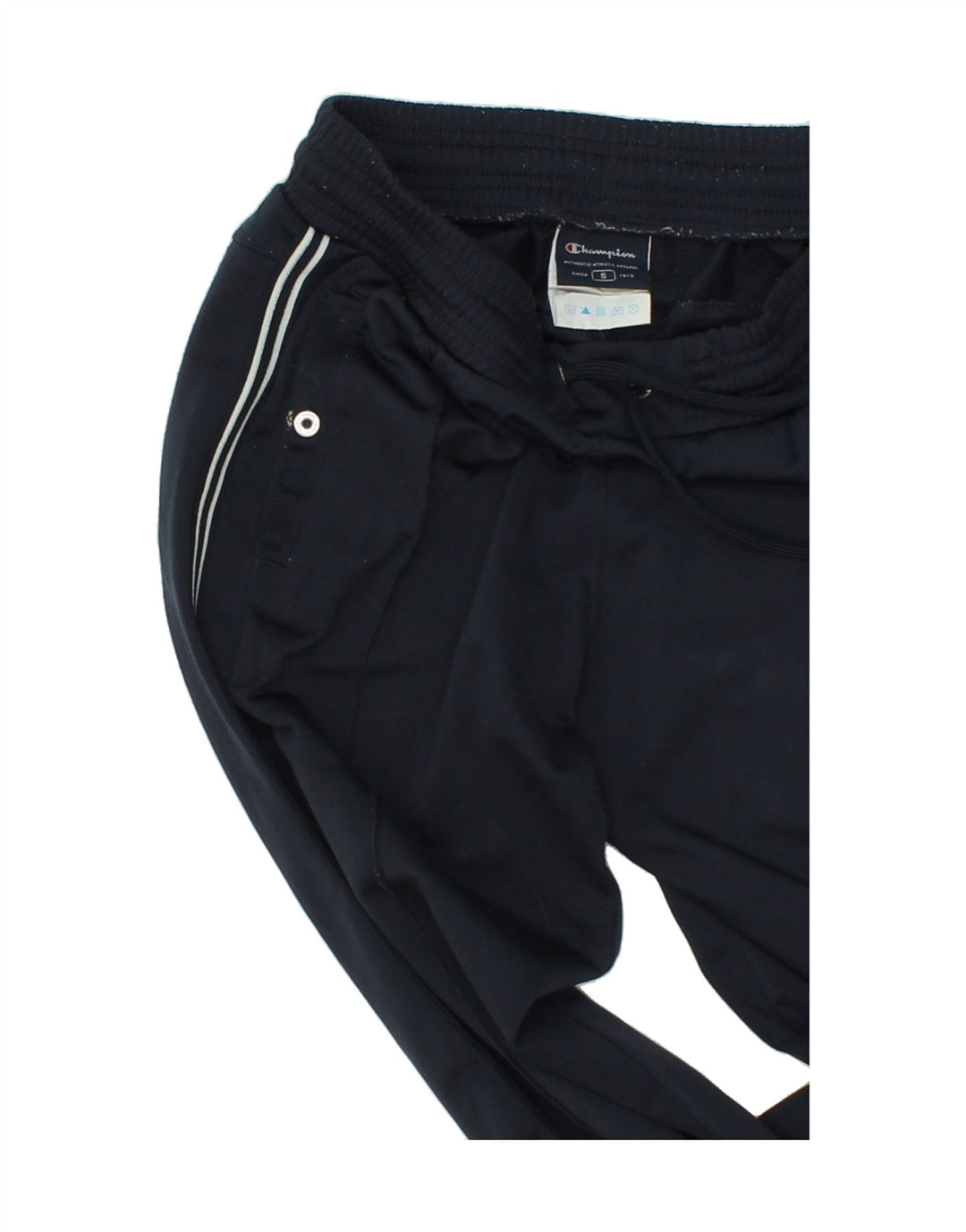 CHAMPION Mens Tracksuit Trousers Small Navy Blue Polyester Vintage Champion and Second-Hand Champion from Messina Hembry 
