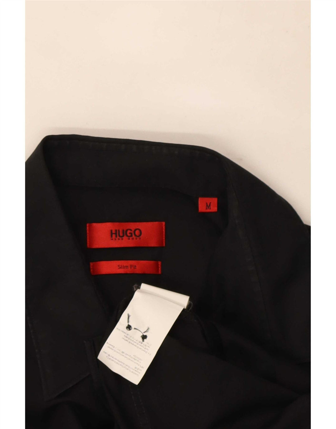 Мужская рубашка приталенного кроя Hugo Boss, средний черный хлопок