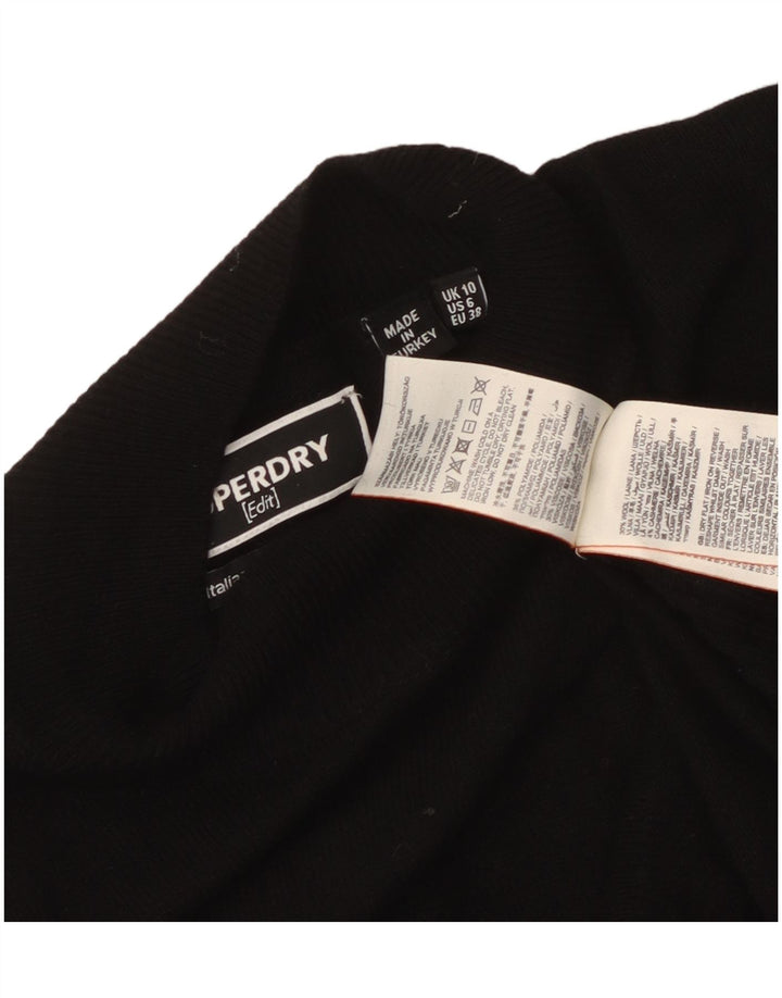 Женский свободный джемпер с высоким воротником Superdry, Великобритания, 10, маленький, черный