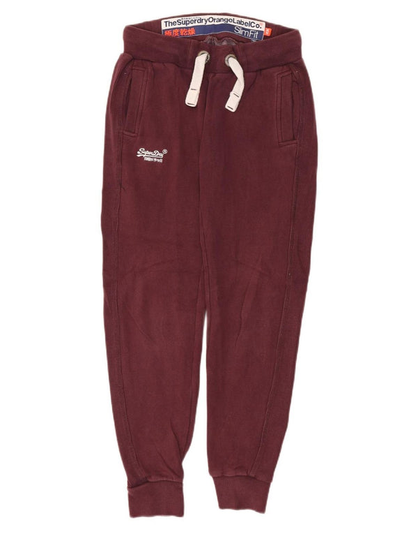 Женские спортивные брюки приталенного кроя Superdry, джоггеры UK 6 XS, бордовые