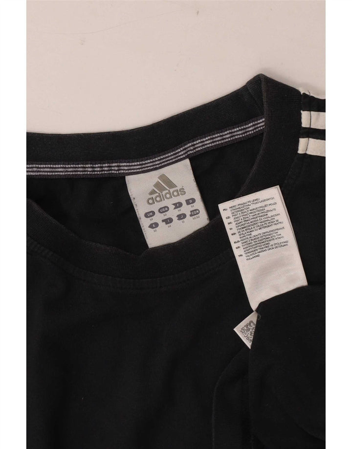 Мужской топ Adidas с длинным рукавом, средний черный хлопок