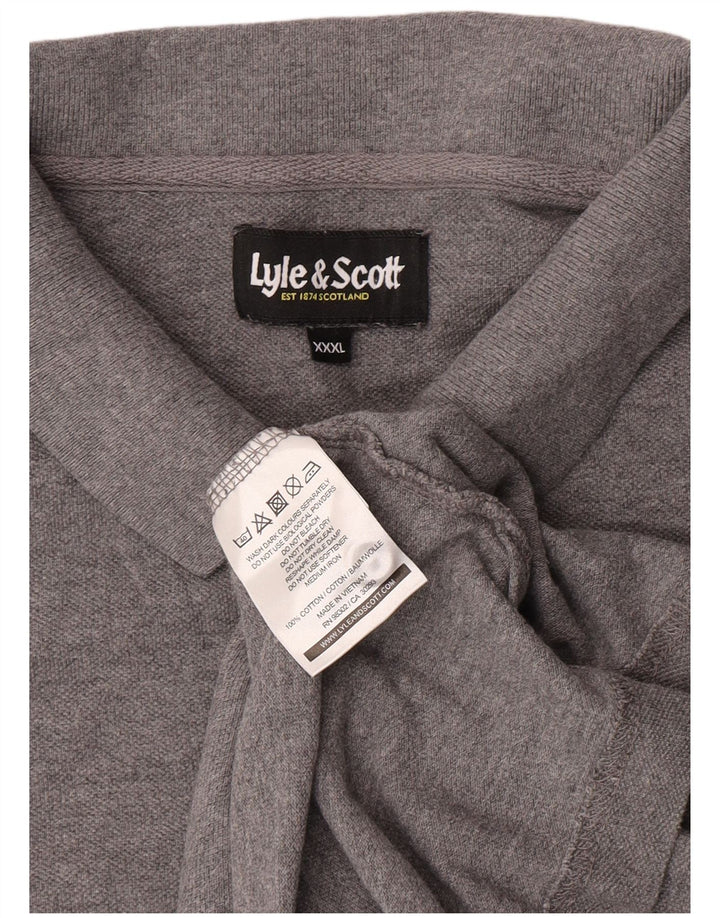 Мужская рубашка-поло Lyle & Scott 3XL, серая, хлопок