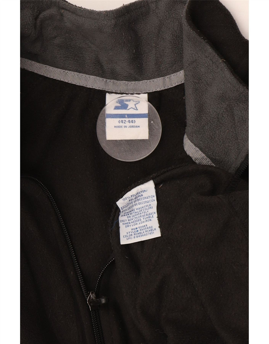 Мужская флисовая куртка Starter UK 40, большая, черная, полиэстер