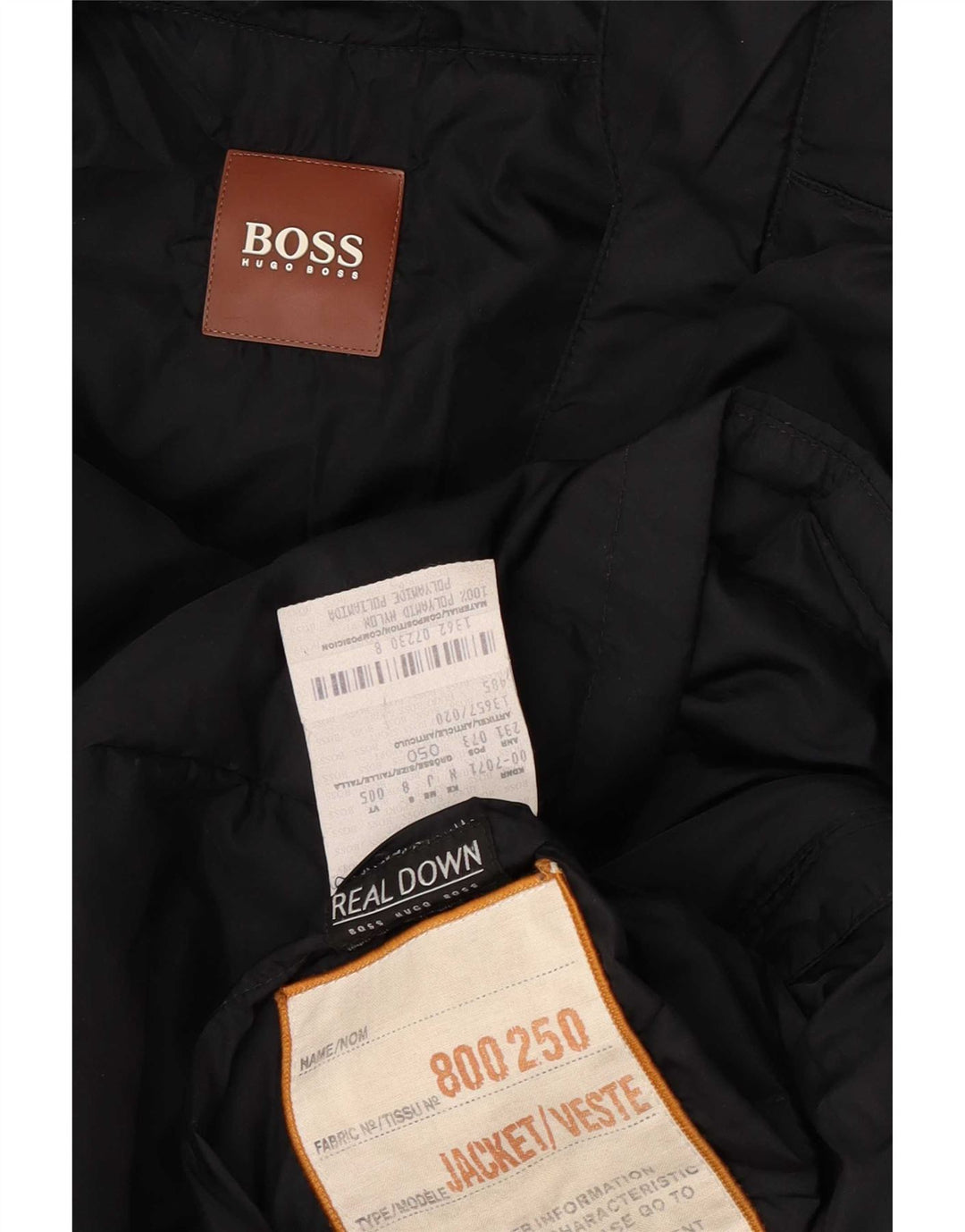 Мужское стеганое пальто с капюшоном Hugo Boss IT 50 Large Black Полиамид