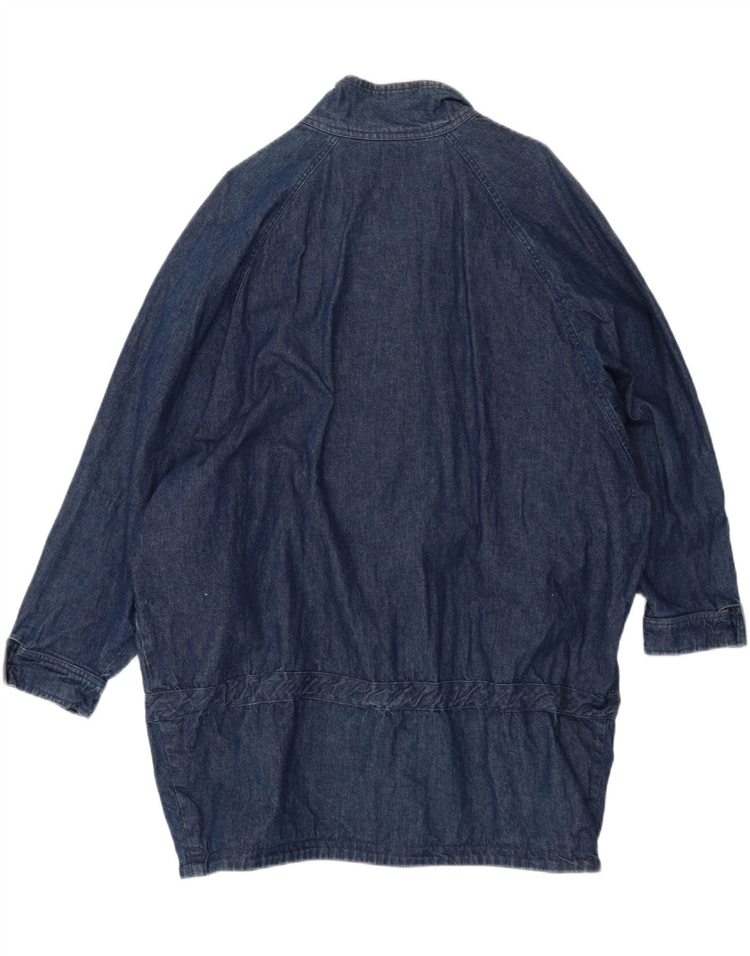 Винтажное женское джинсовое пальто большого размера EU 42, большой синий хлопок