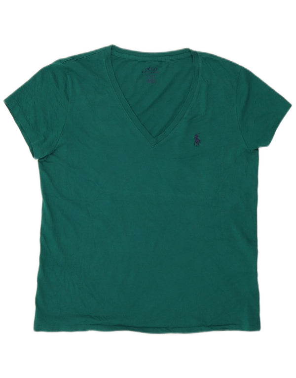 Женская футболка Polo Ralph Lauren Top UK 12, средний зеленый хлопок
