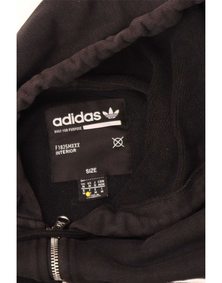 Мужской свитер с капюшоном Adidas на молнии с графическим рисунком, средний черный, хлопковый