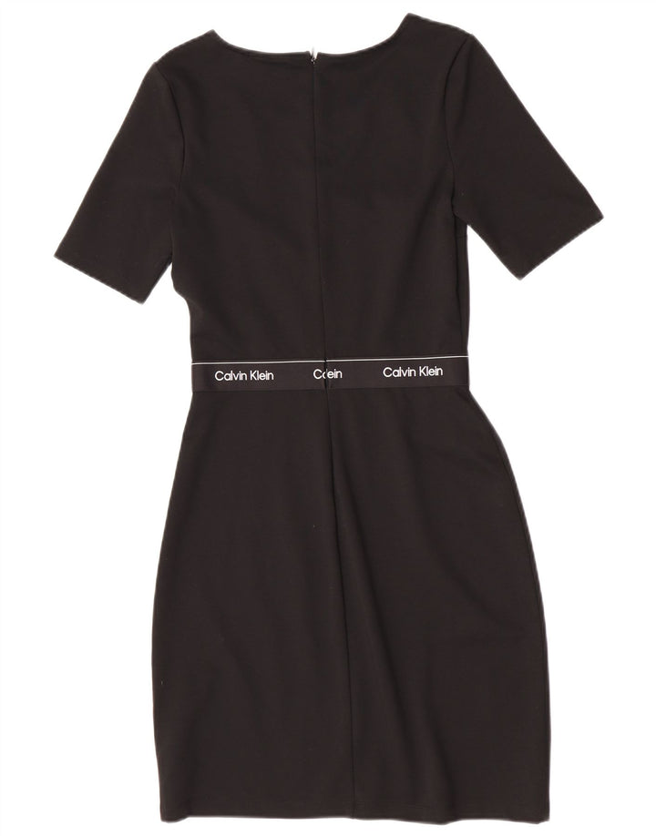 Женское платье-футляр с графическим рисунком Calvin Klein EU 34 XS, черный полиэстер
