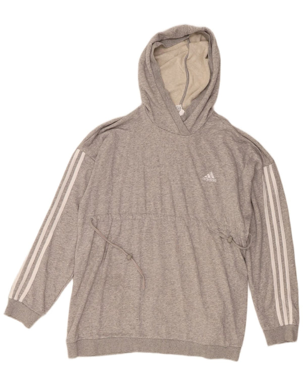 Женский джемпер с капюшоном Adidas UK 16/18, большой серый хлопок