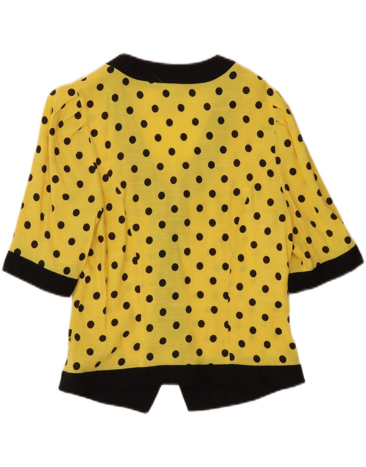 Женский пиджак Meico с рукавом 3/4, Великобритания 12, средний желтый полиэстер