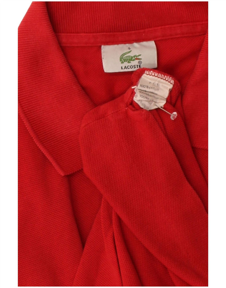 LACOSTE Mens Polo Shirt Size 5 Large Red Cotton