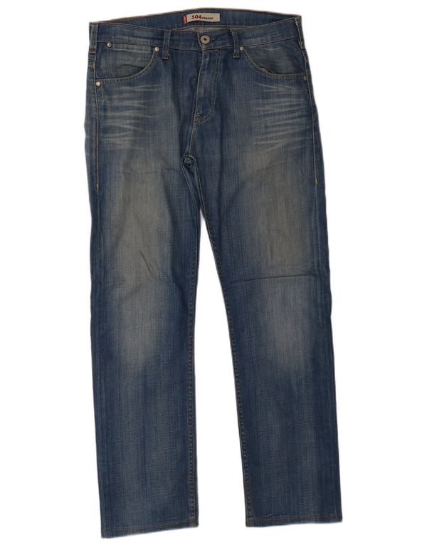 Мужские прямые джинсы Levi's 504 W33 L34 синие, хлопок