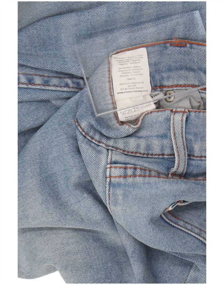 CHEAP MONDAY Мужские потертые узкие джинсы W32 L28 Синий хлопок