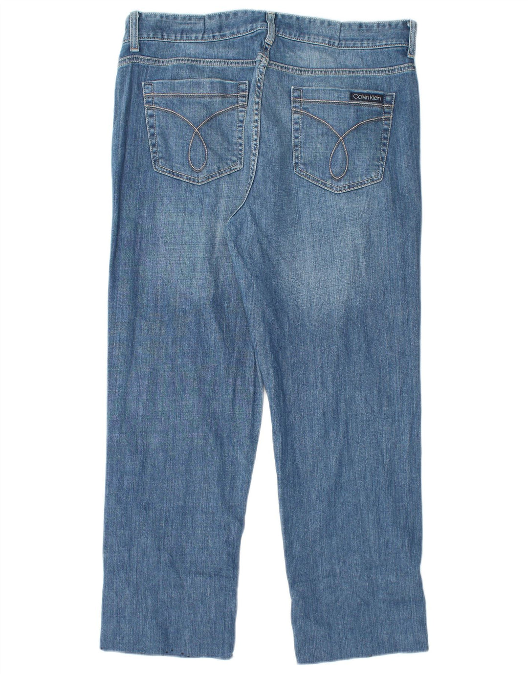 CALVIN KLEIN Женские укороченные джинсы с высокой талией США 14, большие W32 L26, синие