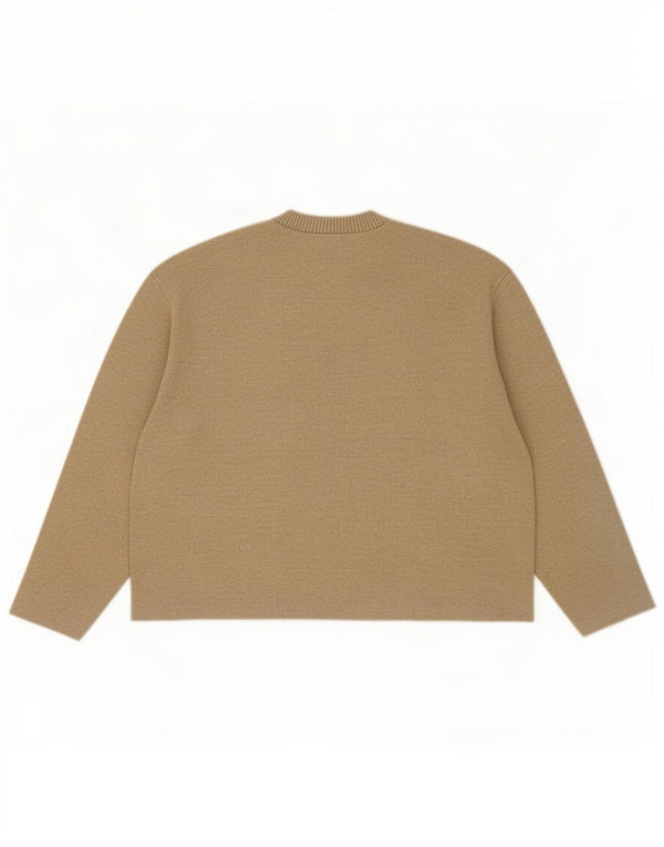 Женский джемпер с круглым вырезом Zara UK 14, большой полиэстер цвета хаки