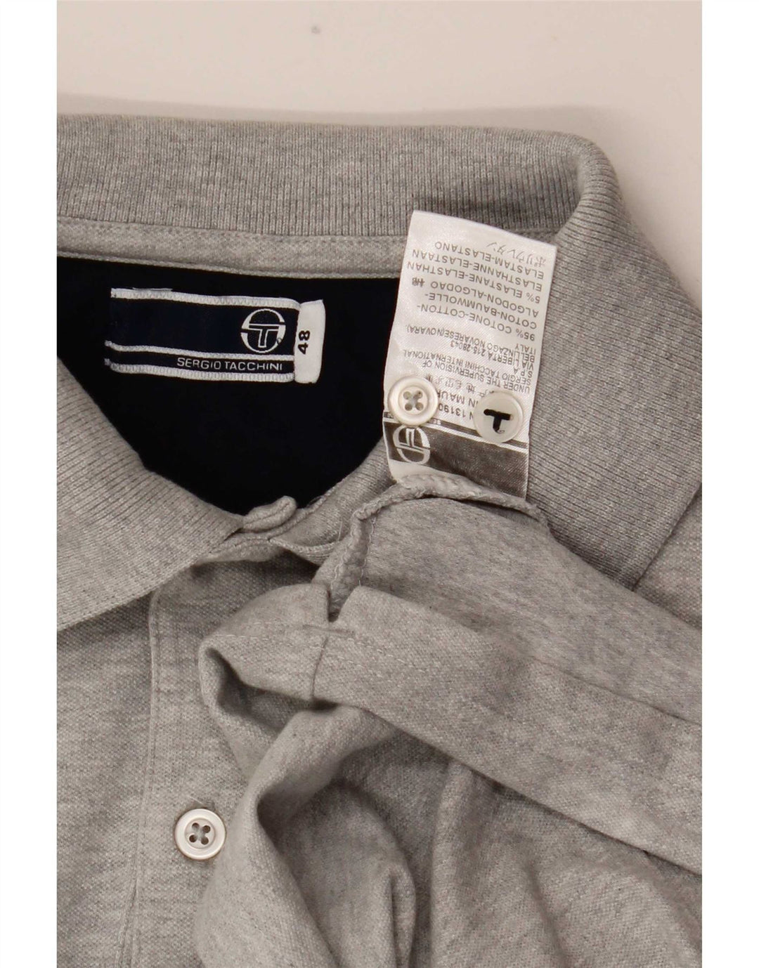 Мужская рубашка-поло Sergio Tacchini IT 48, маленькая серая, хлопок