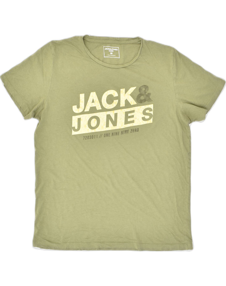 JACK & JONES Womens Graphic T-Shirt Top UK 18 XL Green Cotton | Vintage Jack & Jones | Thrift | Second-Hand Jack & Jones | Used Clothing | Messina Hembry 