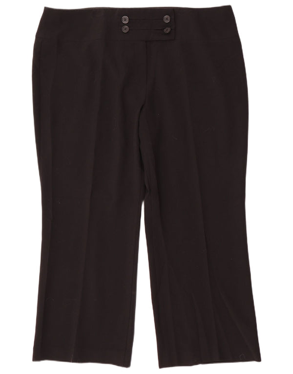 Marks & Spencer Womens High Waist Casual Trousers UK 22 3XL W42 L27 Black