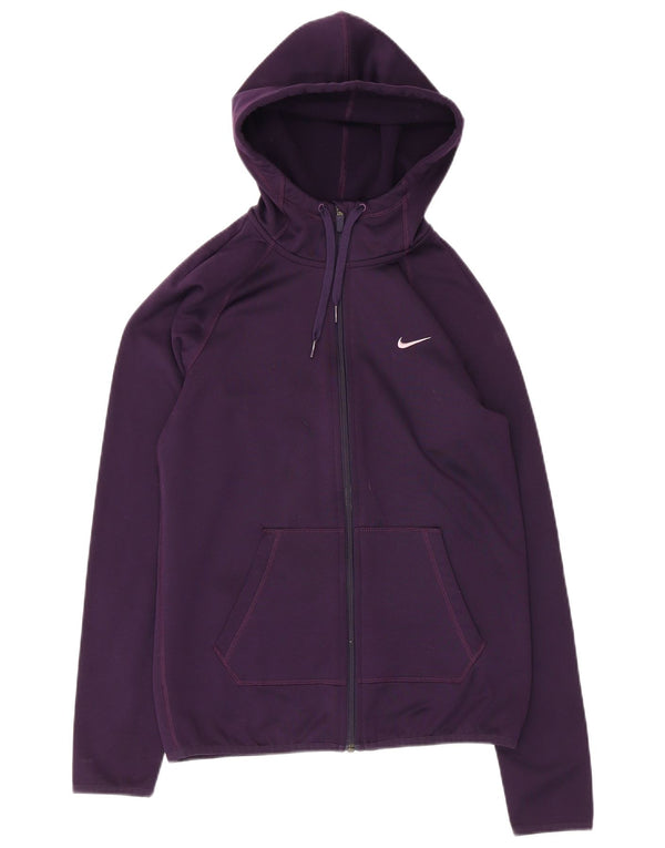 Женский свитер с капюшоном на молнии Nike Dri Fit UK 6 XS, фиолетовый полиэстер