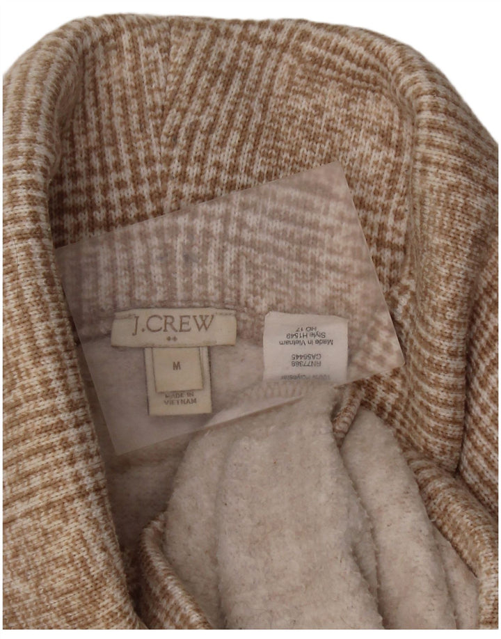 Женский джемпер с высоким воротником J. CREW, Великобритания 14, средний бежевый полиэстер в клетку