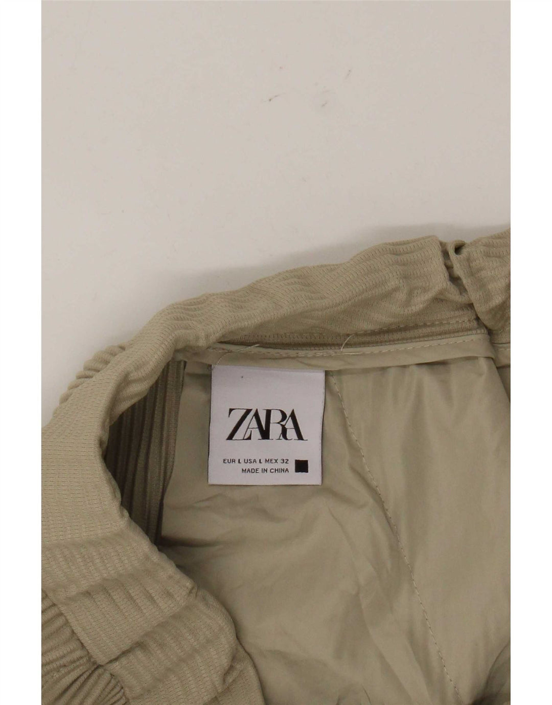 Женские вельветовые шорты Zara, большие W32, бежевые