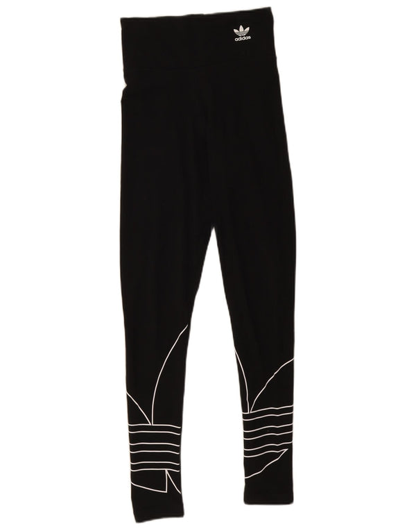 Женские леггинсы с рисунком Adidas UK 6 XS, черный хлопок
