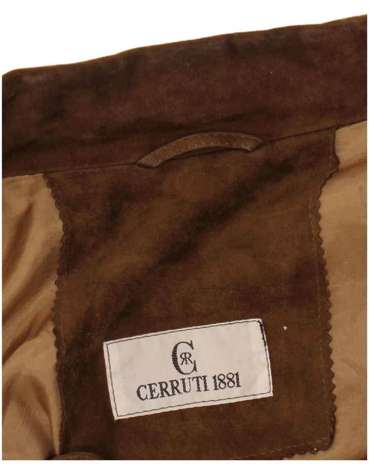Мужская замшевая куртка CERRUTI 1881 UK 40, большая коричневая