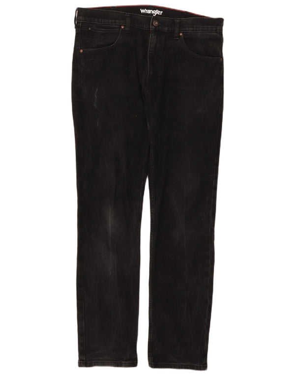Мужские прямые джинсы Wrangler стандартного кроя W33 L32, черный хлопок