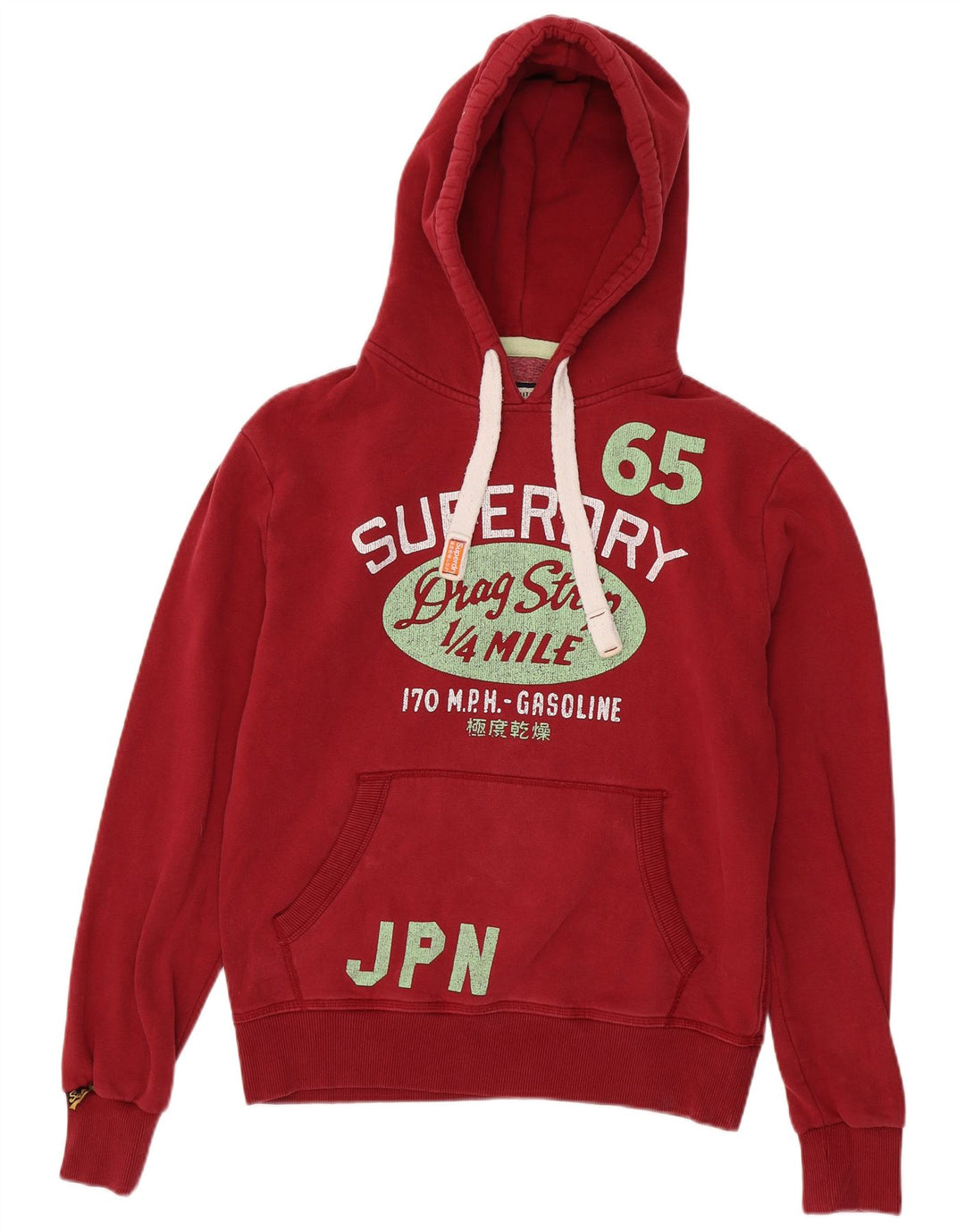 Мужской джемпер с капюшоном Superdry с рисунком, средний красный, хлопок