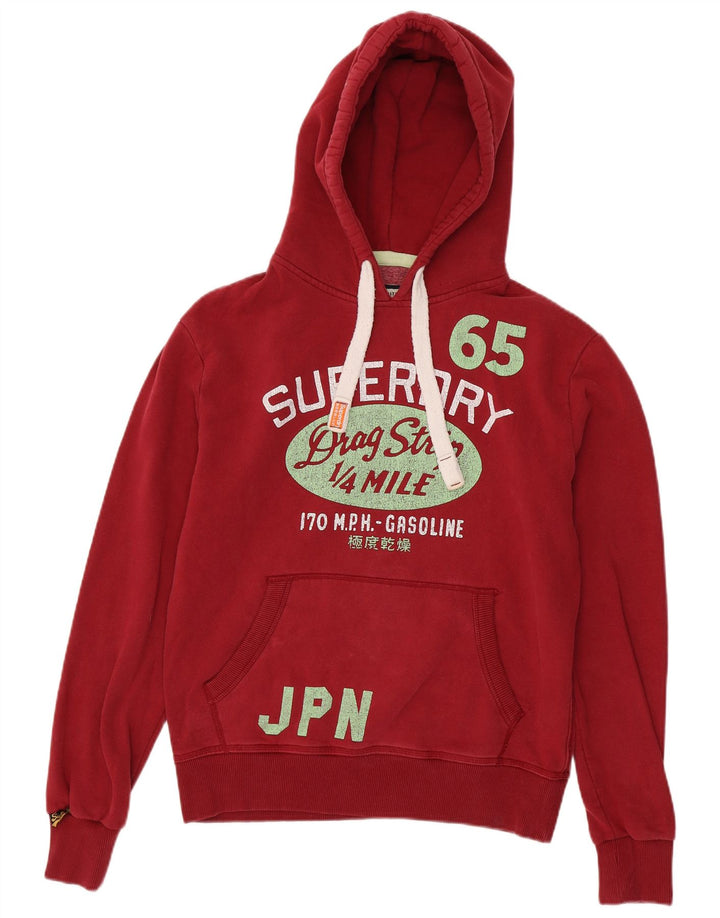 Мужской джемпер с капюшоном Superdry с рисунком, средний красный, хлопок