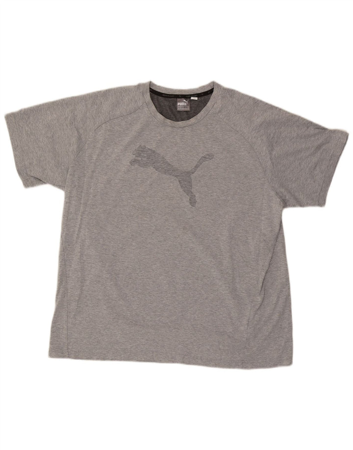 Мужская футболка с рисунком PUMA 2XL, серый хлопок