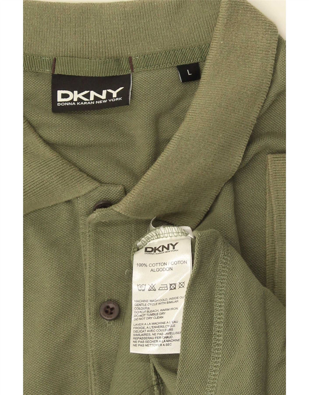 Мужская рубашка поло Dkny, большой размер, цвет хаки, хлопок