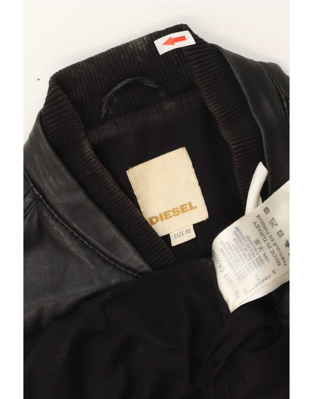 Мужская кожаная куртка Diesel UK 42 XL черная