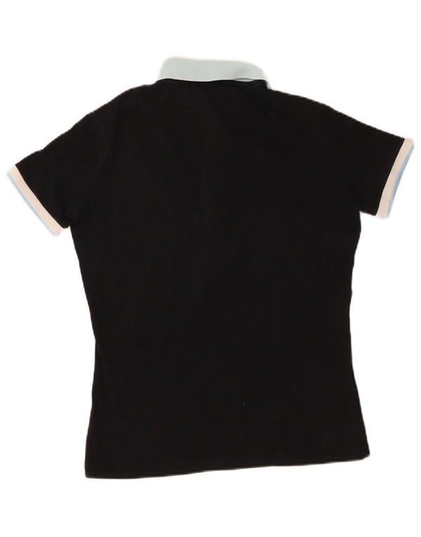 Женская рубашка поло Fred Perry UK 14, большая черная хлопковая рубашка с цветными блоками