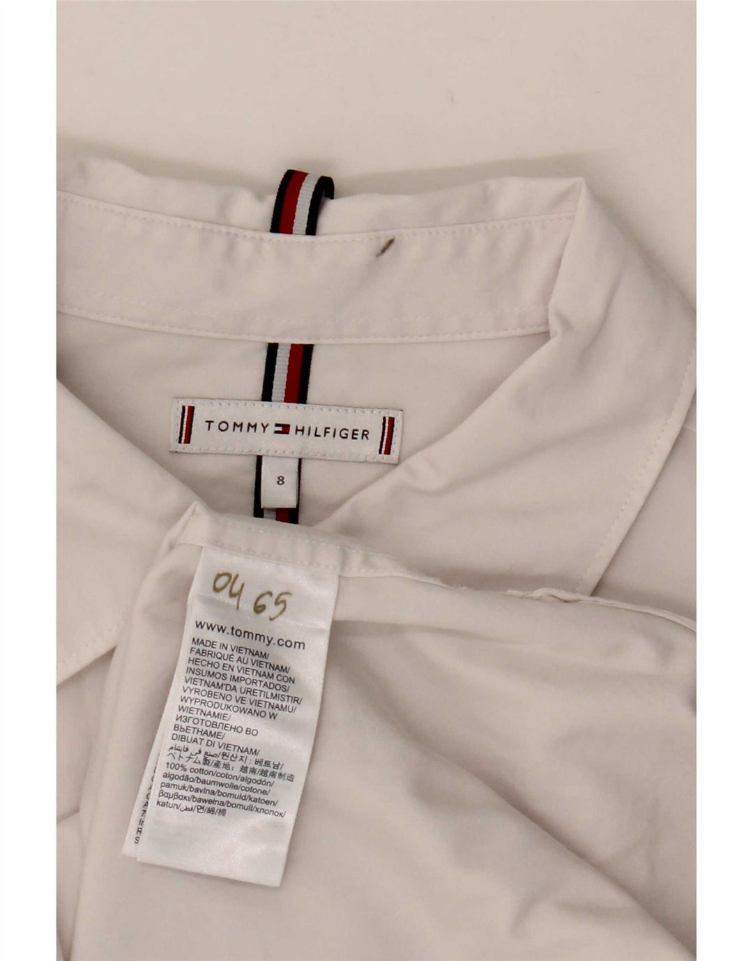 Женская рубашка Tommy Hilfiger US 8, средний размер, белый хлопок